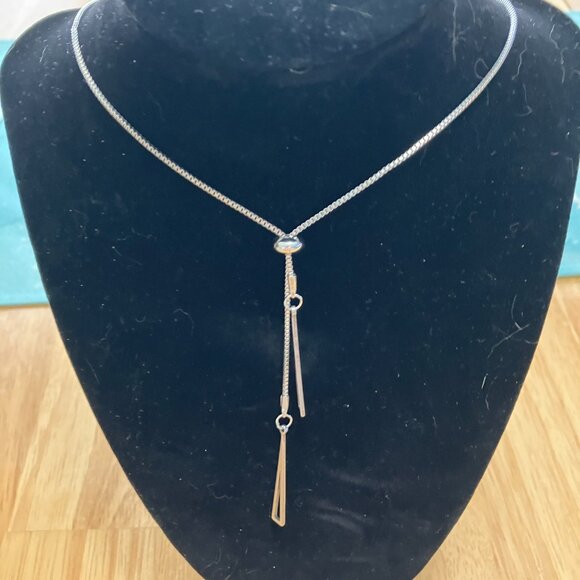 Silver Lariat with Sliding Length Adjuster  EUC - Picture 4 of 8